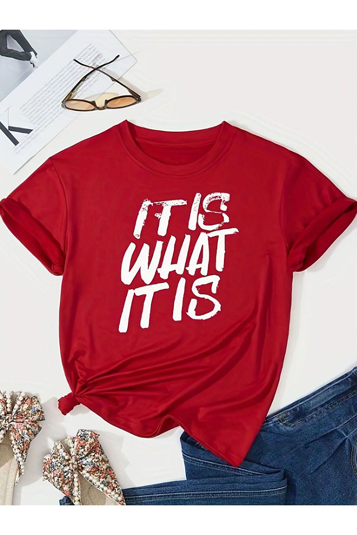 Unisex İt İs What Yazılı Tshirt