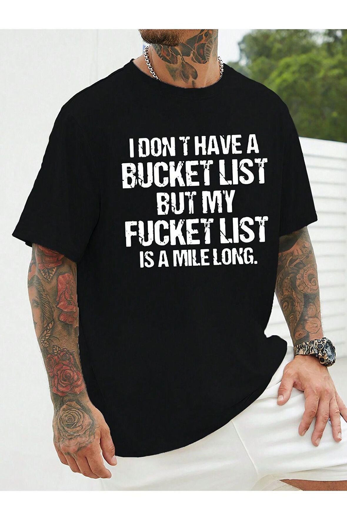 Unisex Bucket List Yazılı Tshirt