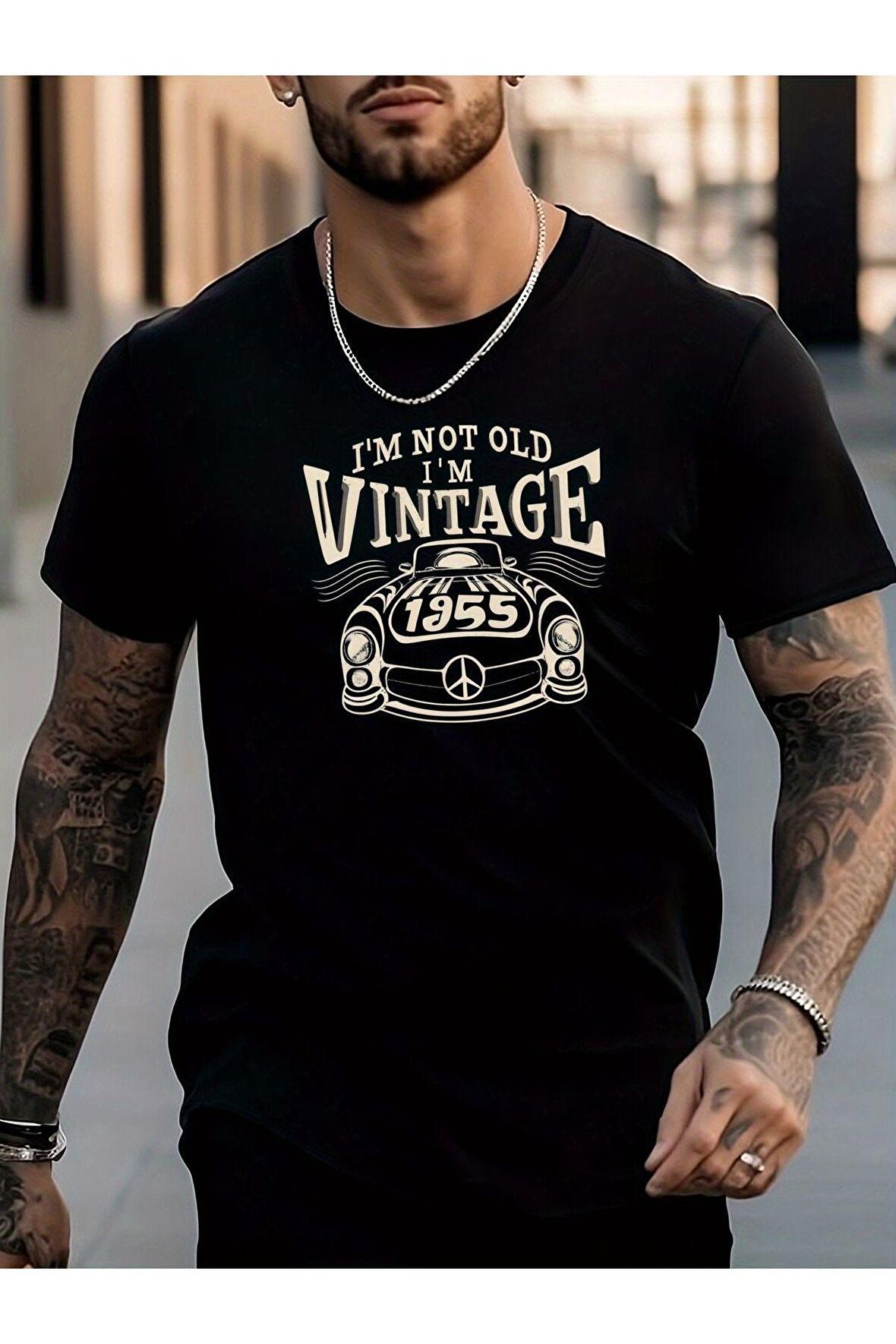 Unisex Vintage Yazılı Tshirt