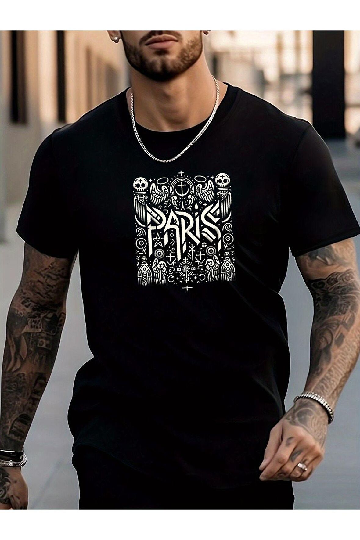 Unisex Paris Yazılı Tshirt