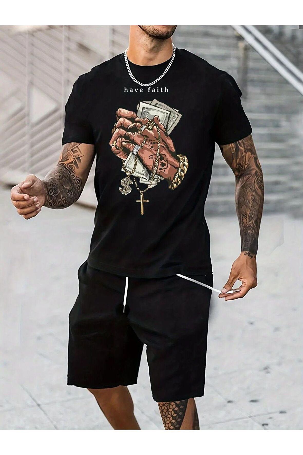 Unisex Have Faith Yazılı Tshirt