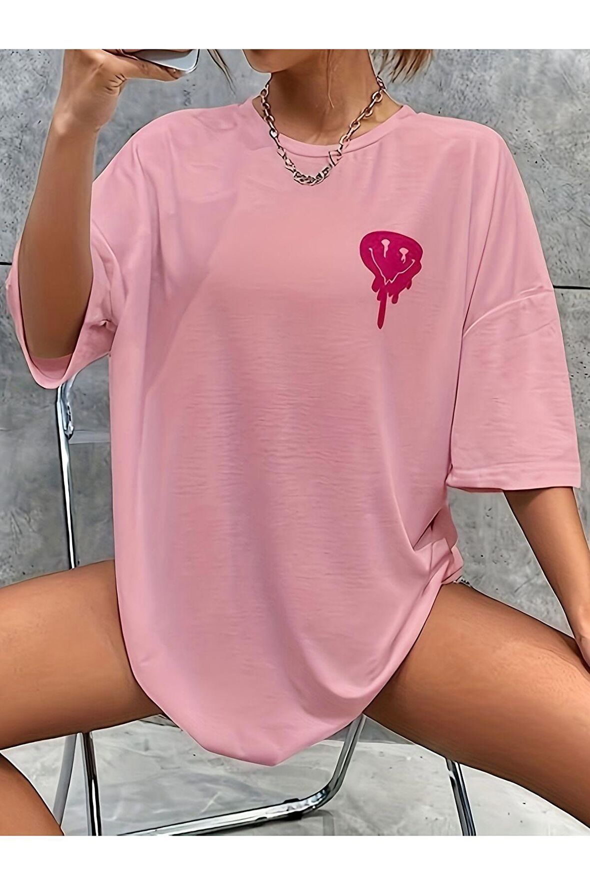 Unisex Smile Baskılı Tshirt