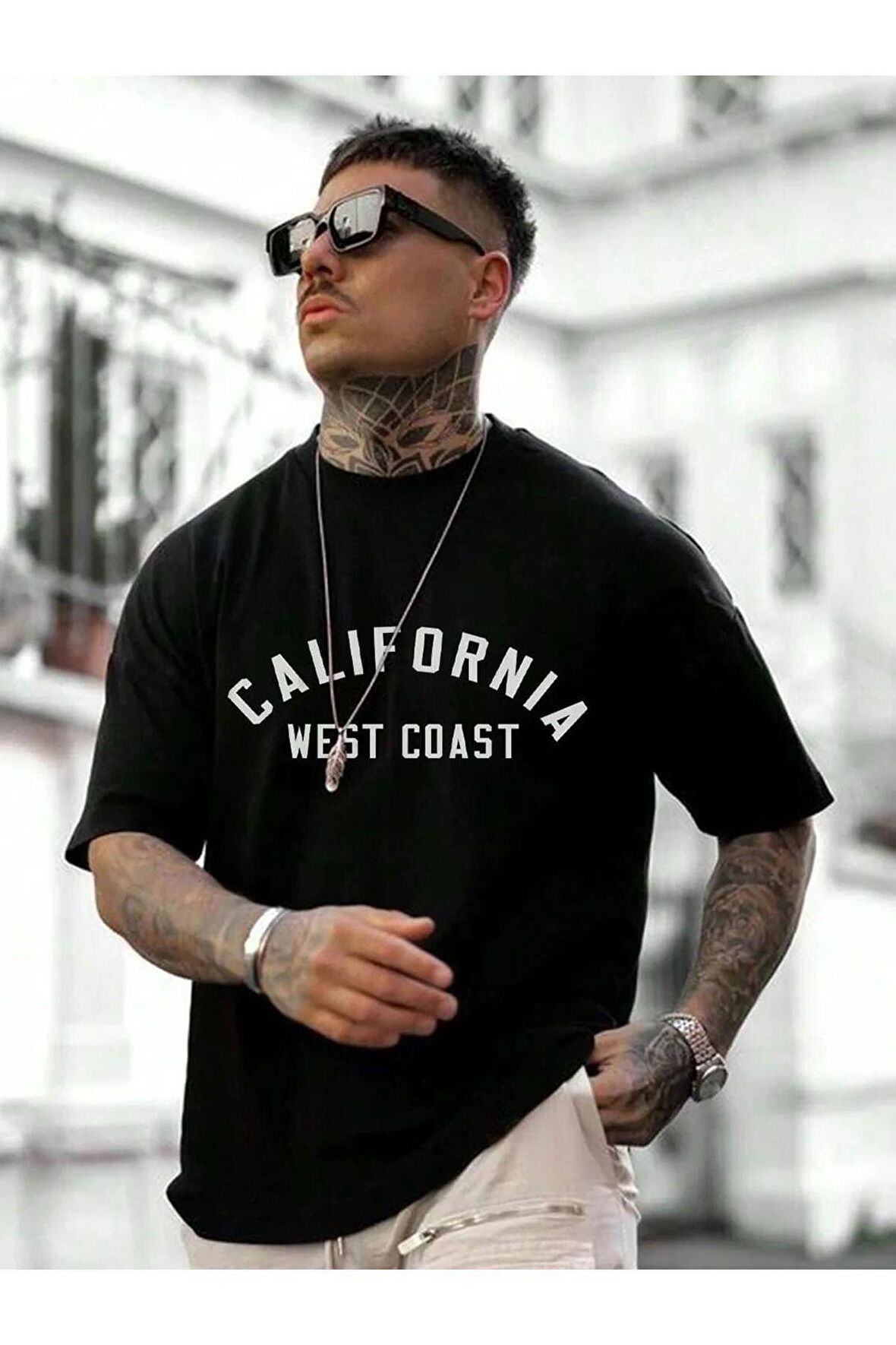 Unisex West Coast Yazılı Tshirt