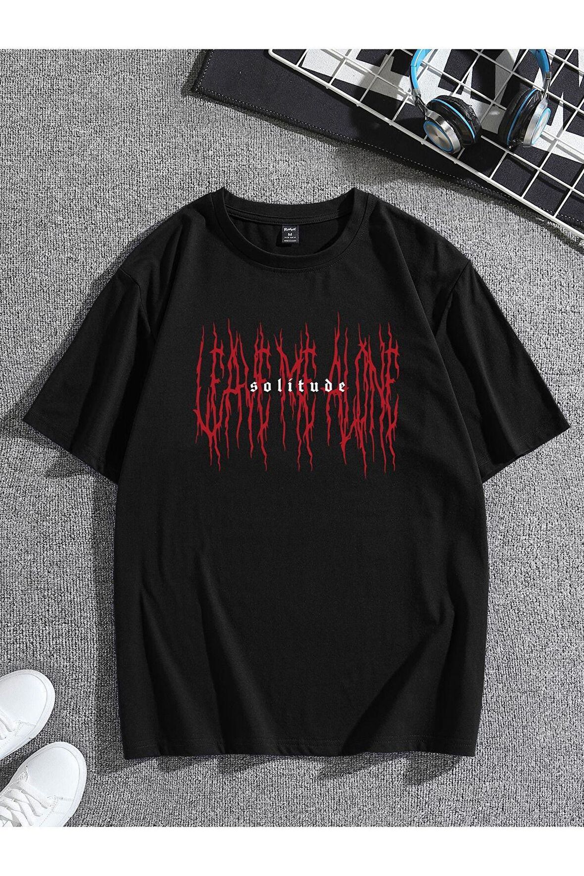 Unisex Solitude Yazılı Tshirt