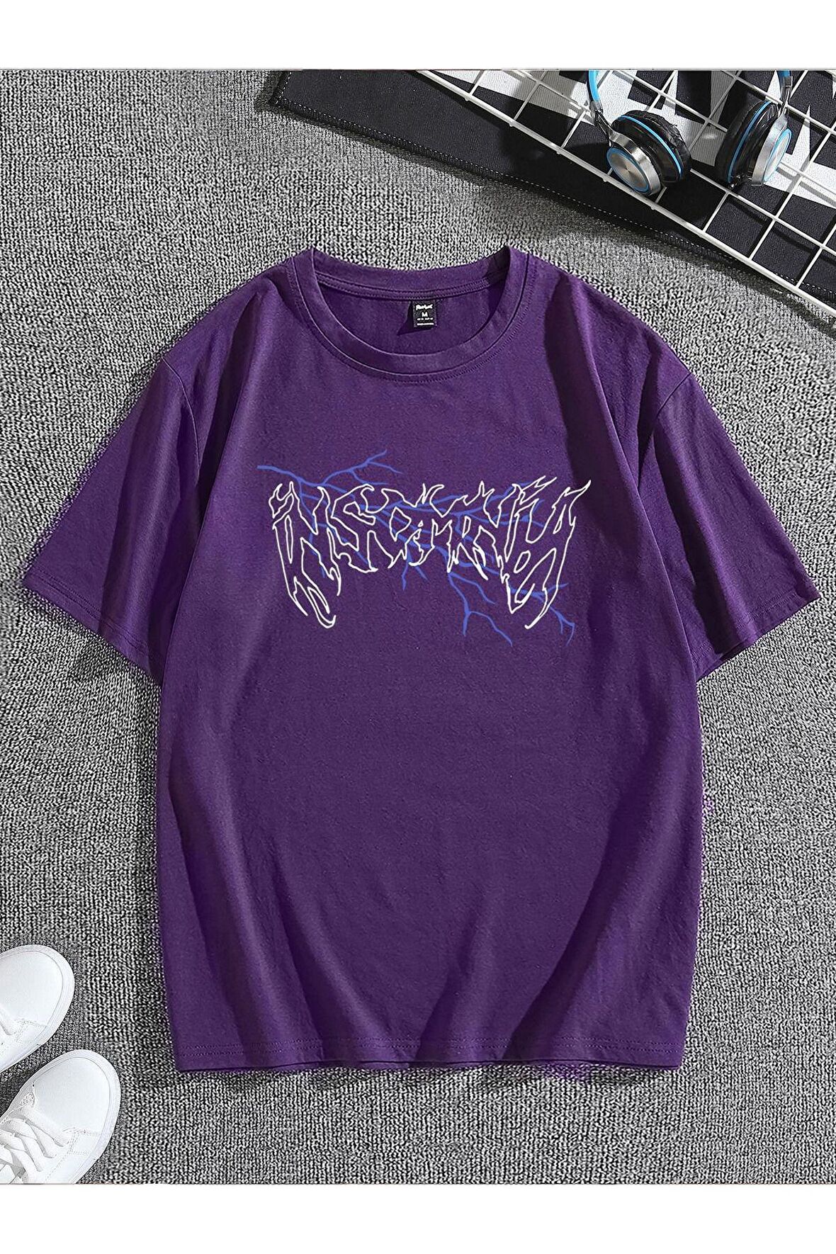 Unisex Şimşek Baskılı Tshirt