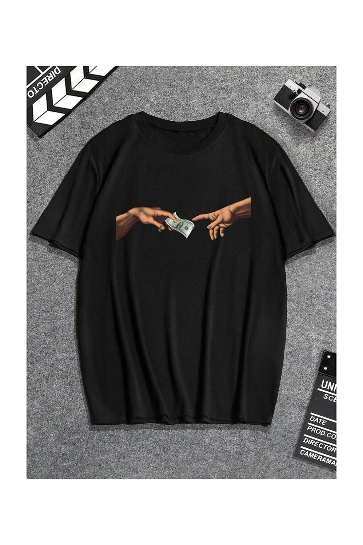 Unisex Hands Money Baskılı Tshirt