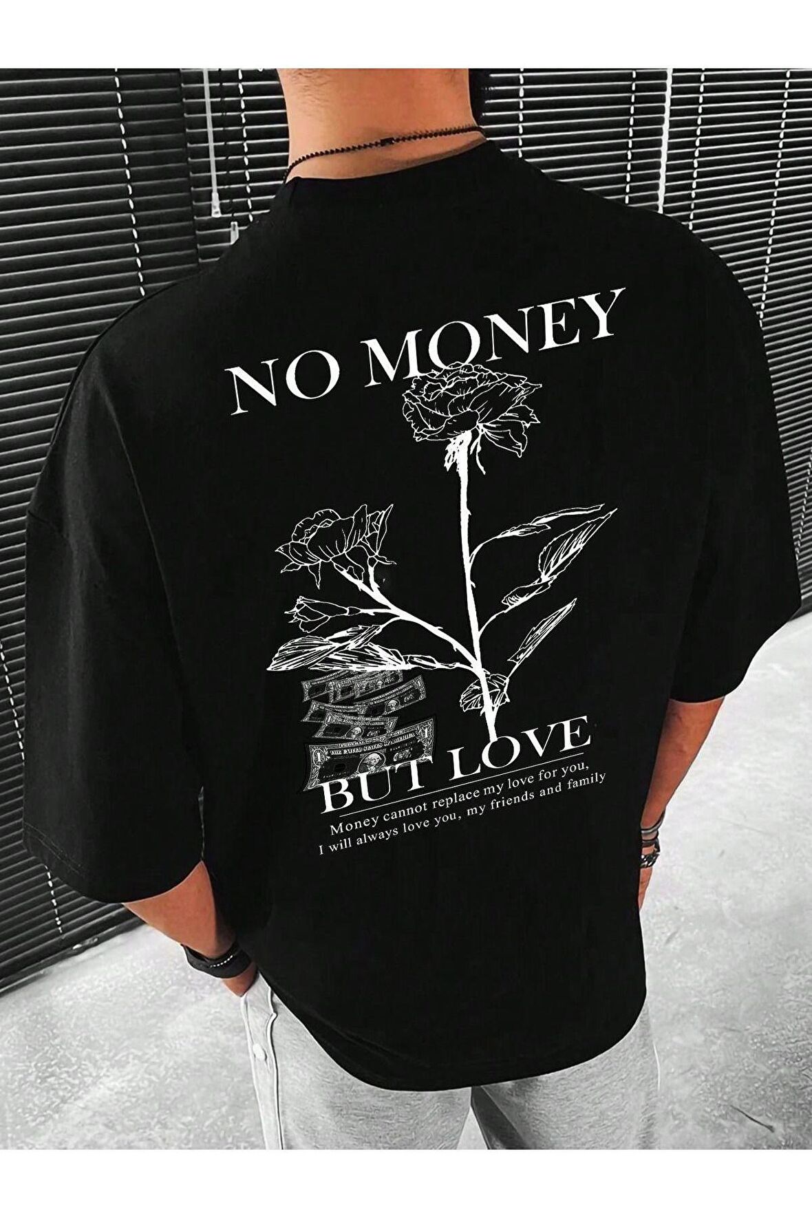 Unisex No Money Yazılı Tshirt