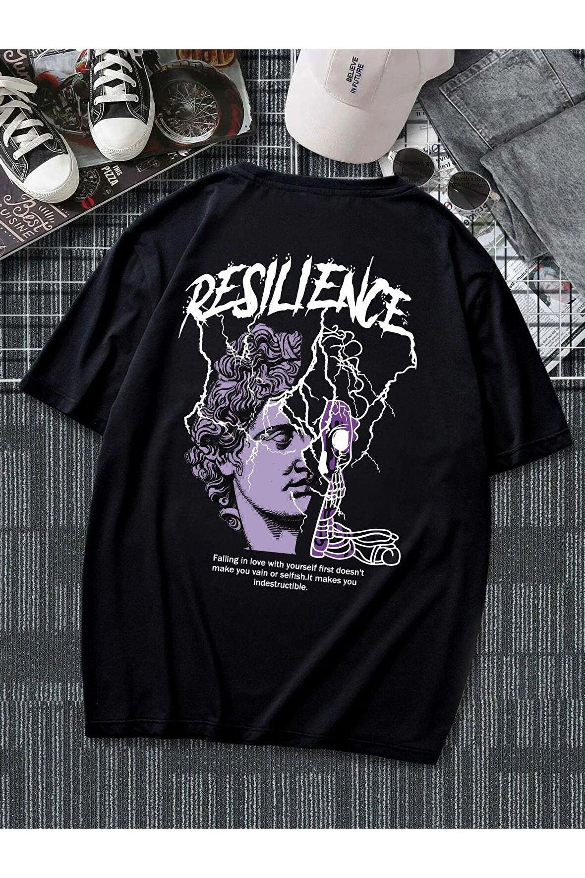 Unisex Resilience Yazılı Tshirt