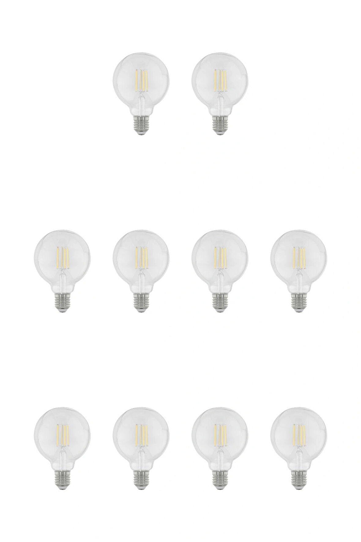 Led Lamp 4W 220V E27 G95 Rustik LED Ampul 10'lu Paket