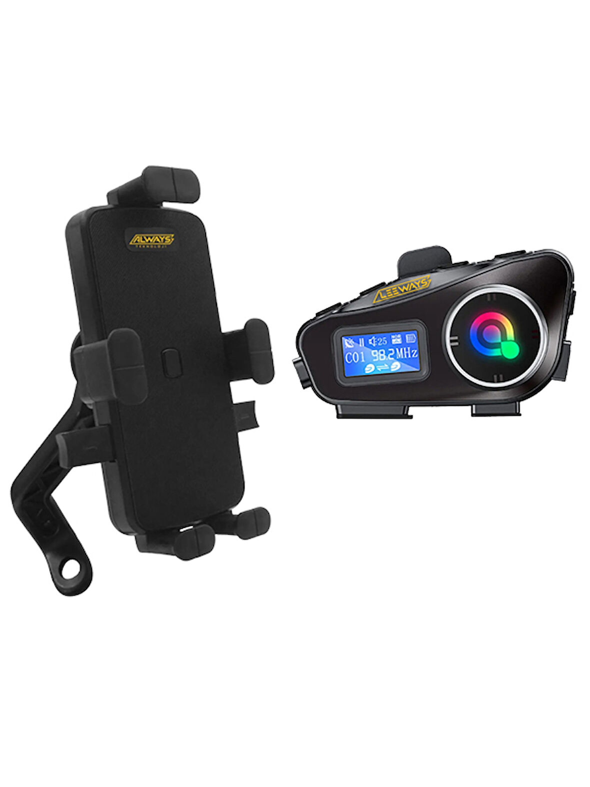 Q58 Max Kask Kulaklık interkom + Motosiklet Telefon Tutacağı