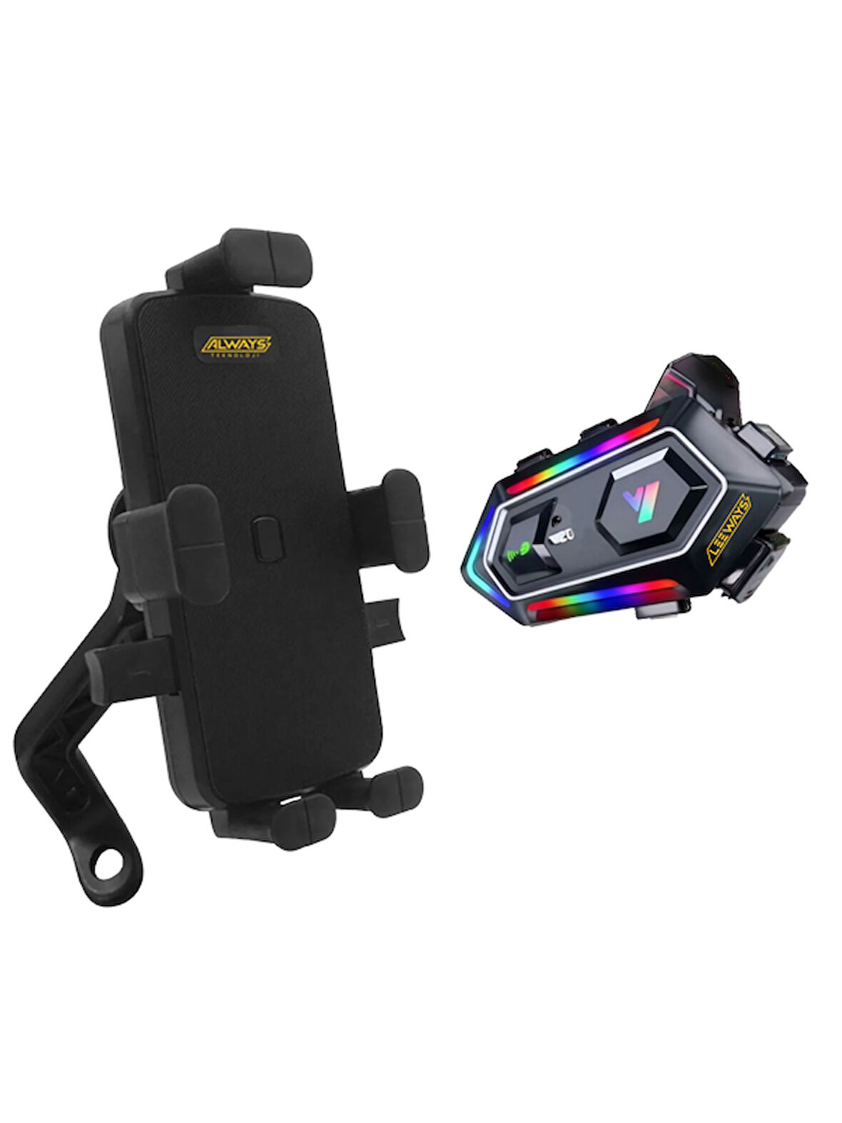 Y20 Kask Kulaklık interkom + Motosiklet Telefon Tutacağı