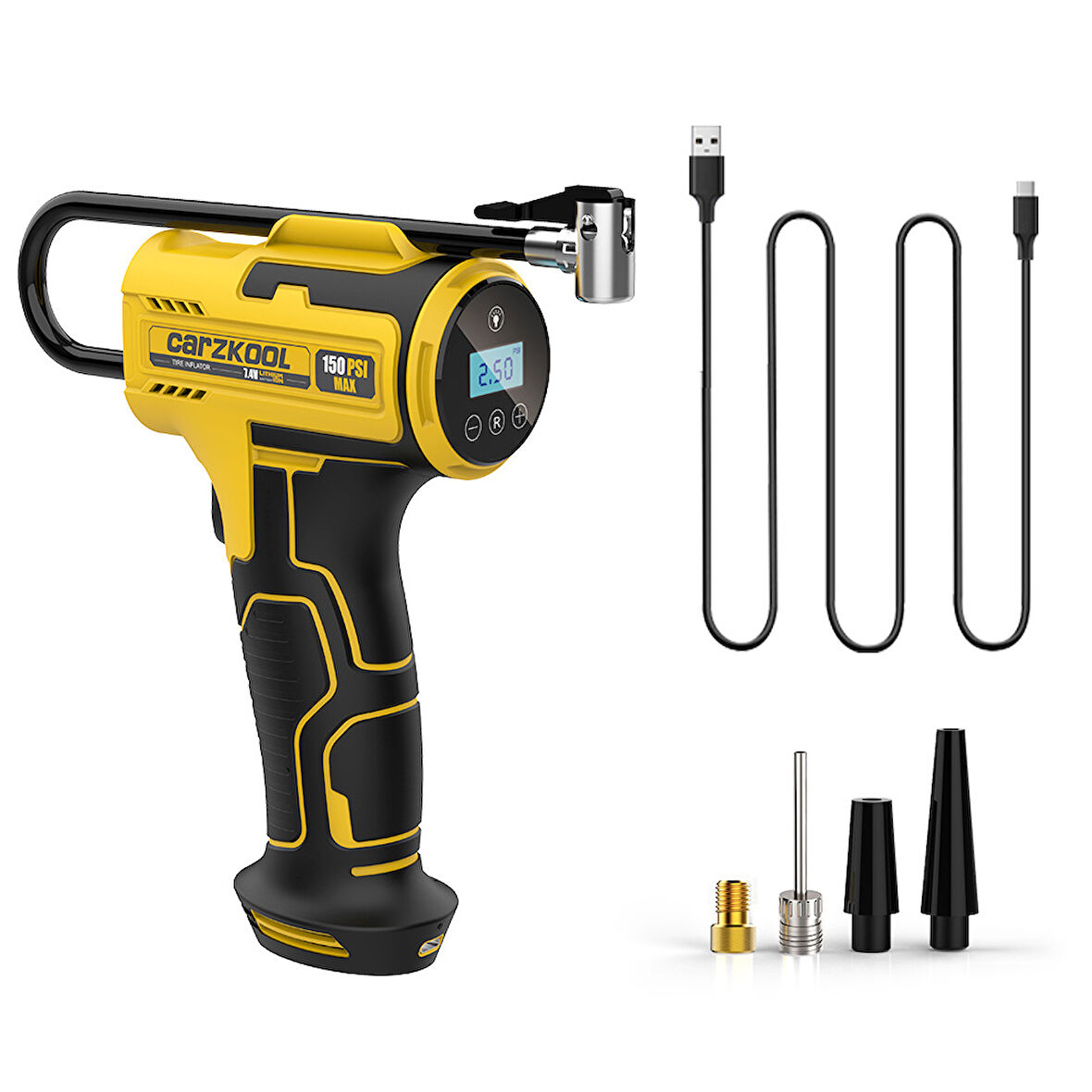 El Tipi Şarjlı Hava Pompaso 3600 mAh 150PSI