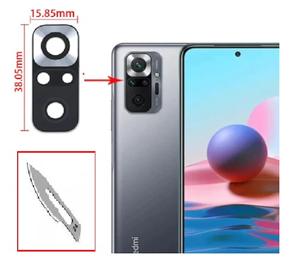 Tkgz Xiaomi NOTE 10 PRO Arka Kamera CAM Lensi + Bistüri Ucu