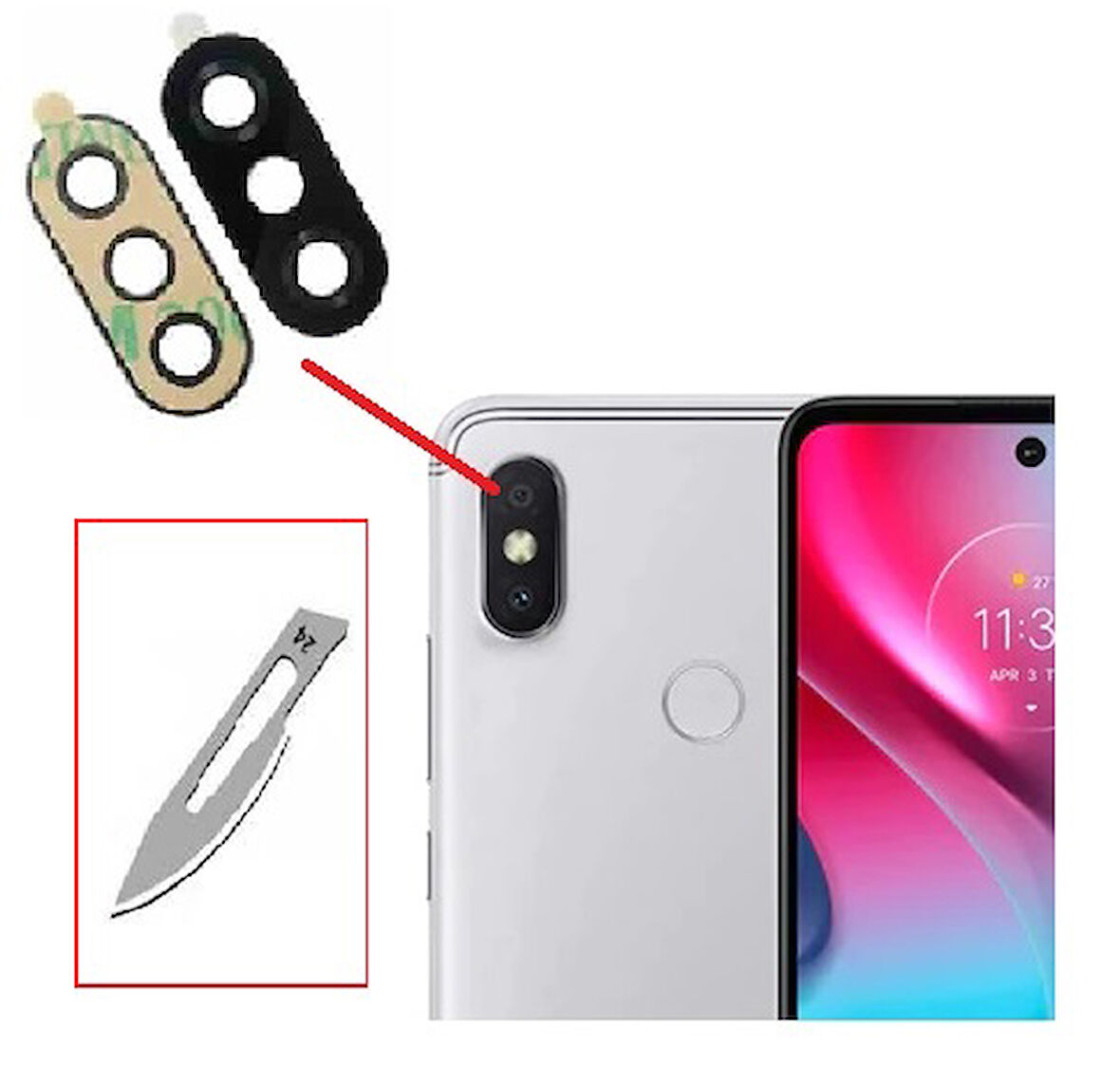 Tkgz Xiaomi Redmi S2 Arka Kamera CAM Lensi + Bistüri Ucu