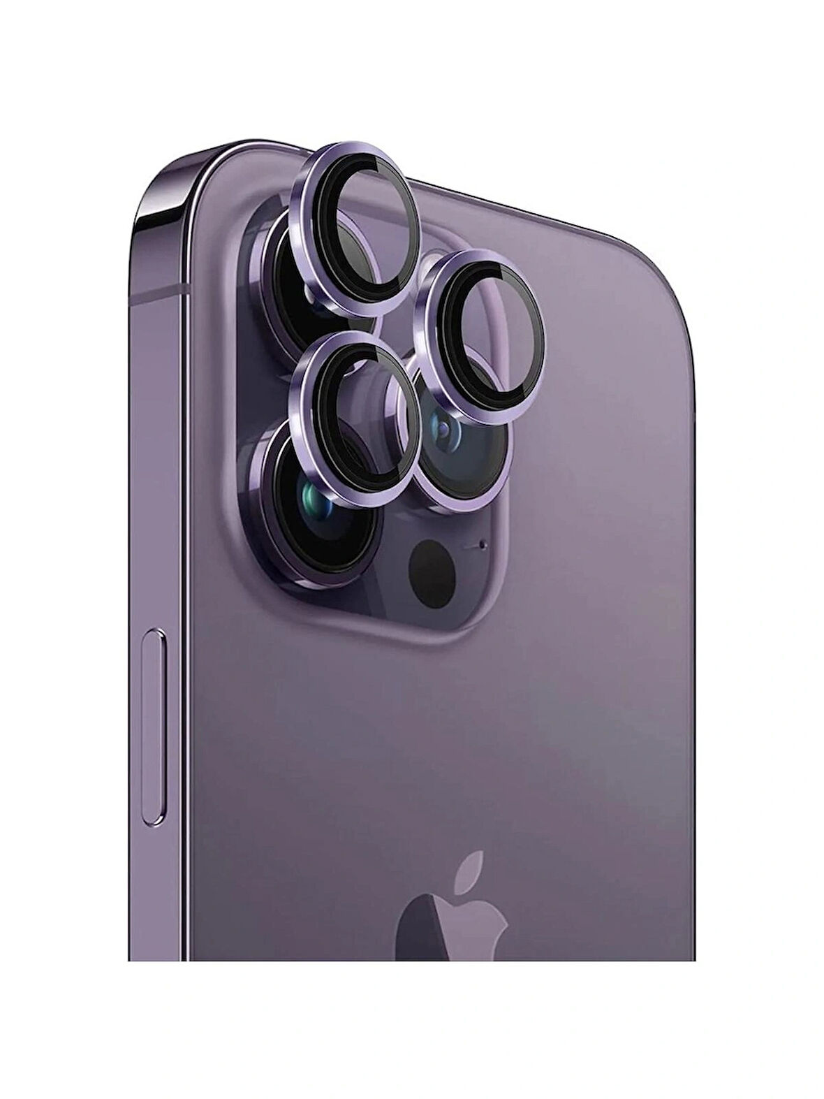 iPhone 14 Pro / 14 Pro Max Kamera Lens Koruyucu ''Safir Cam & Kolay Kurulum'' (Derin Mor)