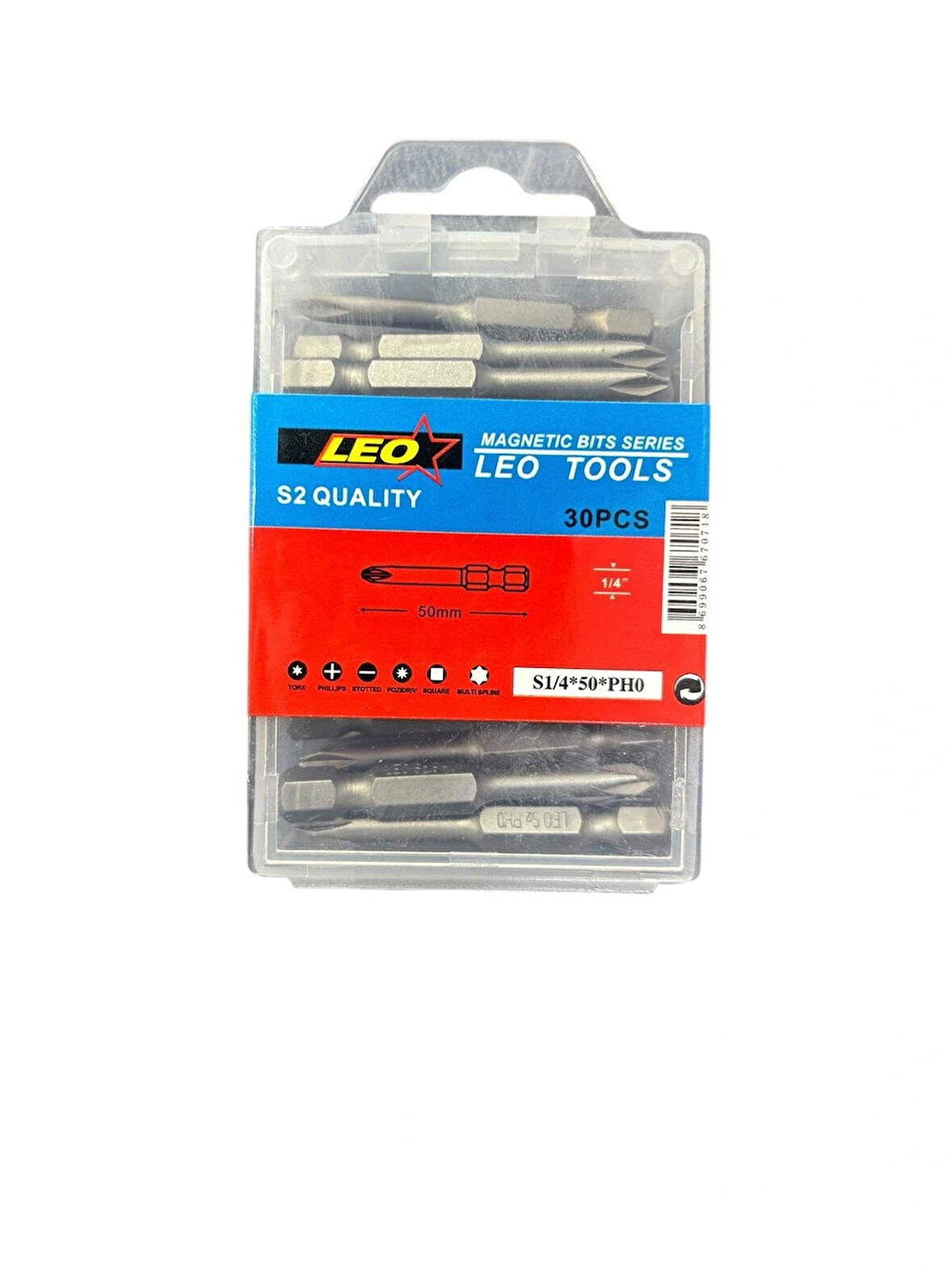 Leo Ph0 50MM ¼’’ S2 Kalite Mıknatıslı Bits Yıldız UÇ ( 30 Adet)