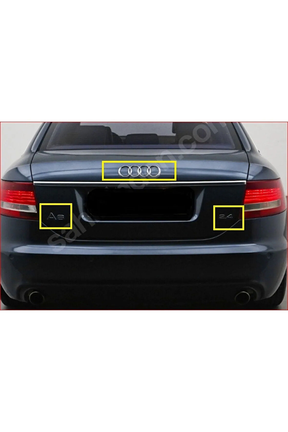 Audi A6 ve 2.4 Krom Bagaj Yazısı ve Bagaj Arması Seti 3'lü Paket
