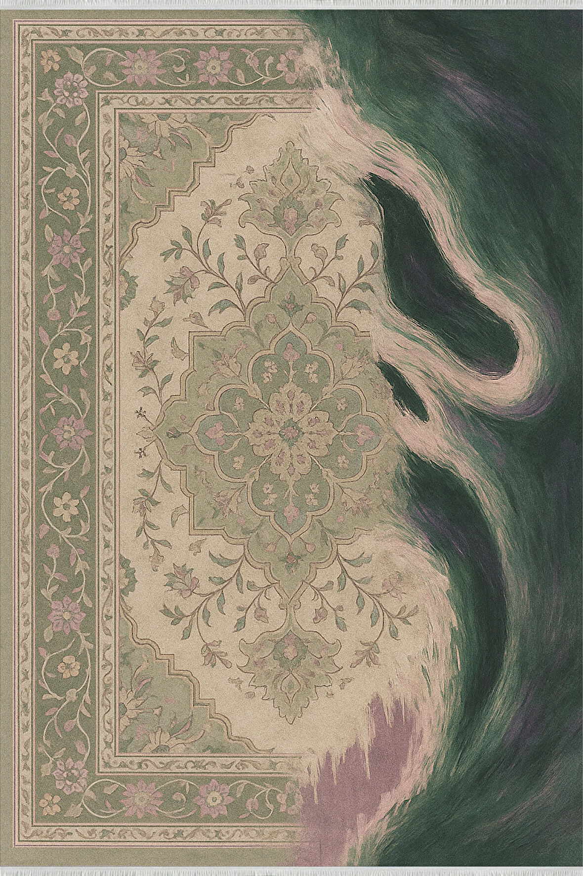 Dalga Desenli Retro Halı – Sanat Dokunuşlu Stil | Kaymaz Taban, Yıkanabilir, Evcil Dostu