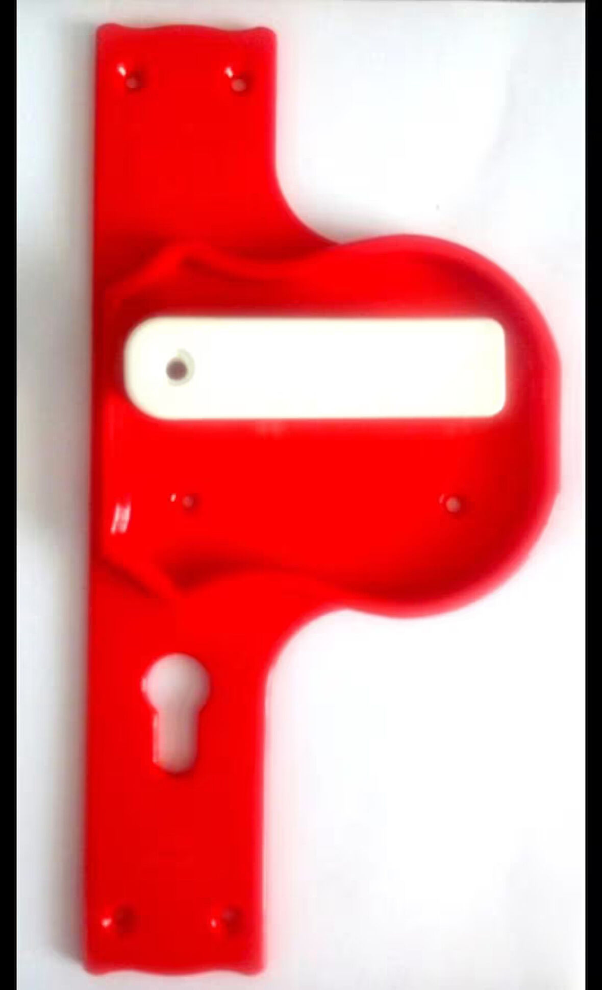 Bariyerli Güvenli Ve Kırılmaz Kapı Kolu (KIRMIZI-BEYAZ)