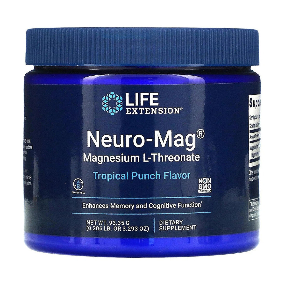 Life Extension Neuro Mag Magnesium L-Threonate Tropical Punch 93.35 g - Hafıza desteği