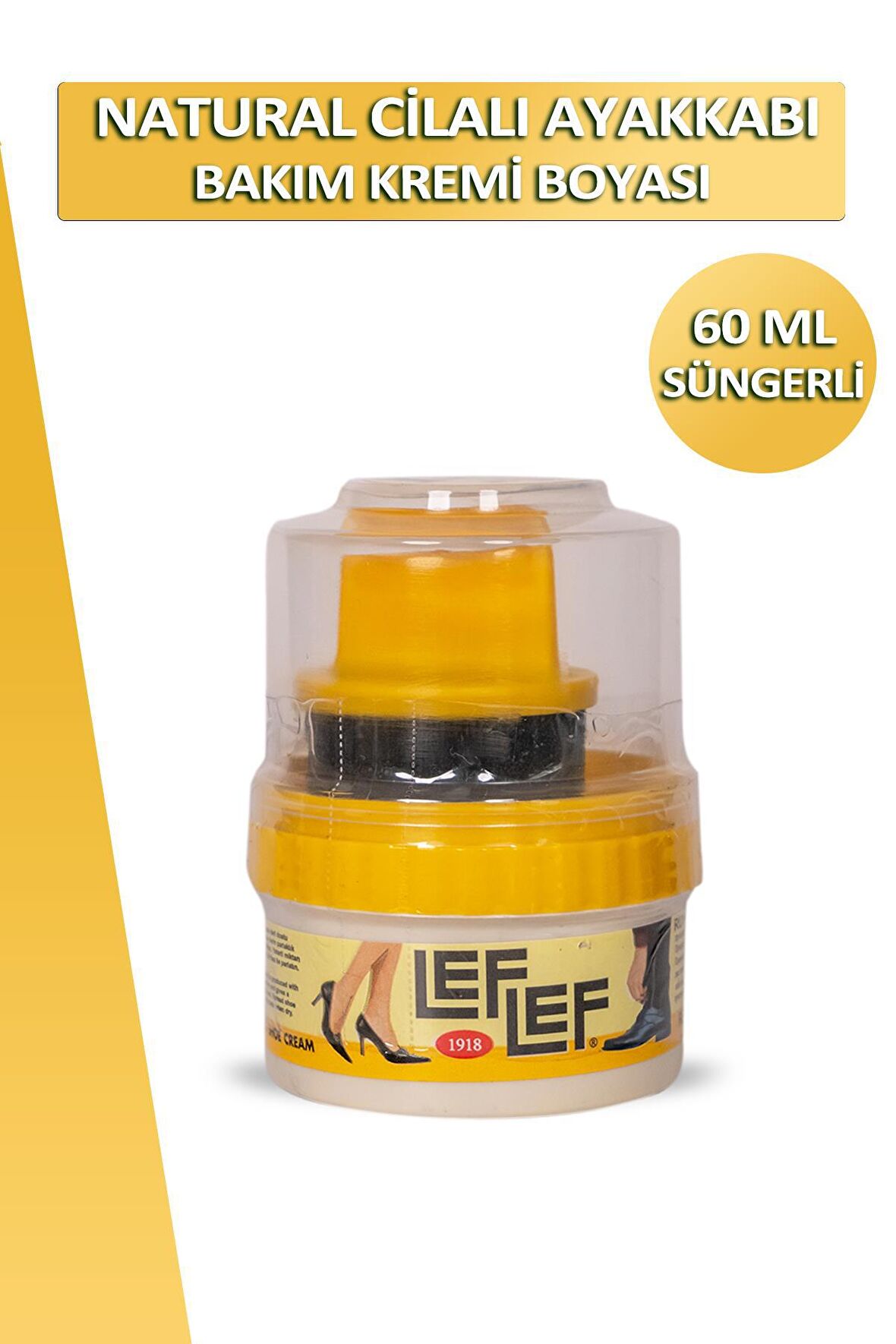 Bağcık + Nuri Leflef Cilalı Ayakkabı Bakım Kremi Boyası Süngerli 60 ML Set