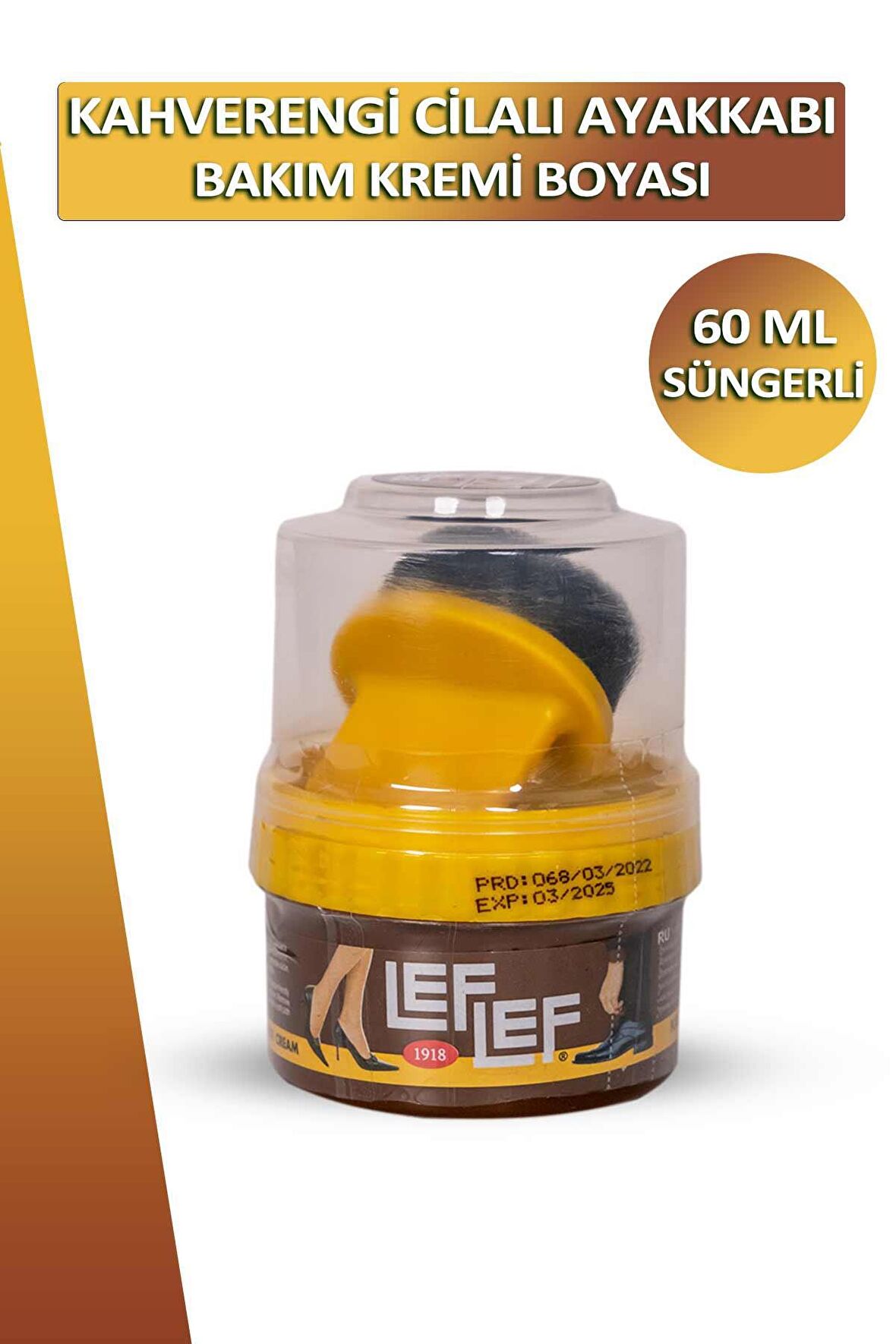 Bağcık + Nuri Leflef Cilalı Ayakkabı Bakım Kremi Boyası Süngerli 60 ML Set