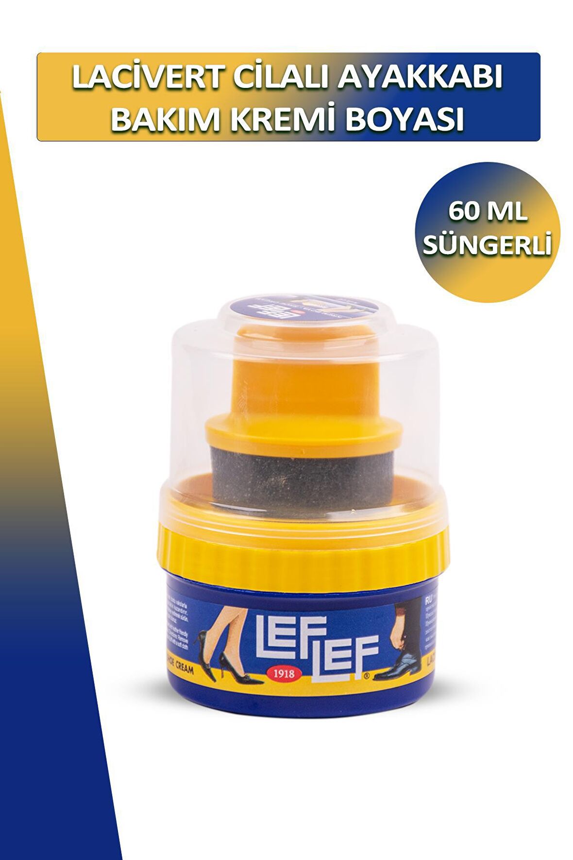 Bağcık + Nuri Leflef Cilalı Ayakkabı Bakım Kremi Boyası Süngerli 60 ML Set