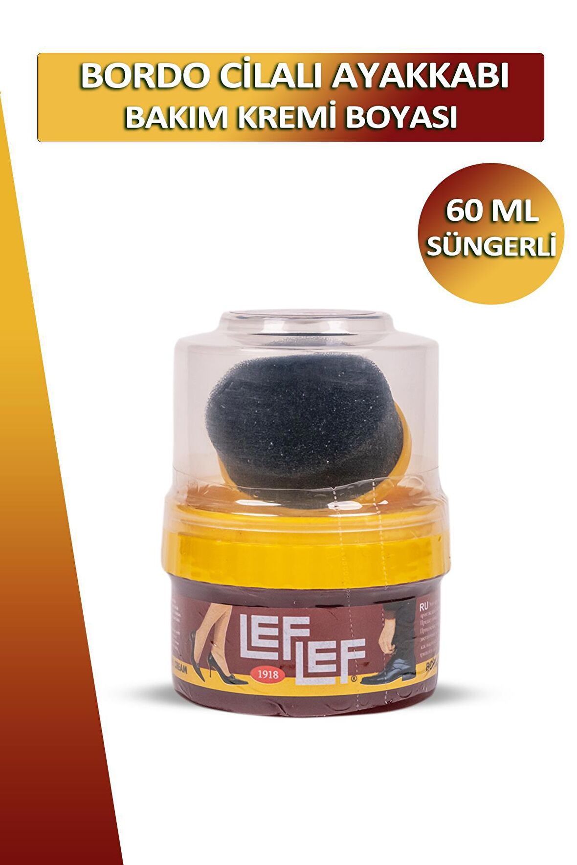 Bağcık + Nuri Leflef Cilalı Ayakkabı Bakım Kremi Boyası Süngerli 60 ML Set