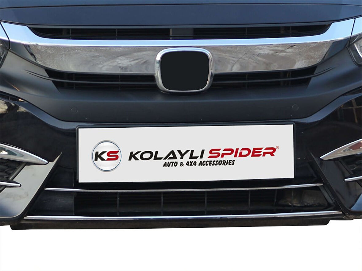 Honda Civic 10 Ön Tampon Çıtası 2 Prç Krom 2016 ve Sonrası