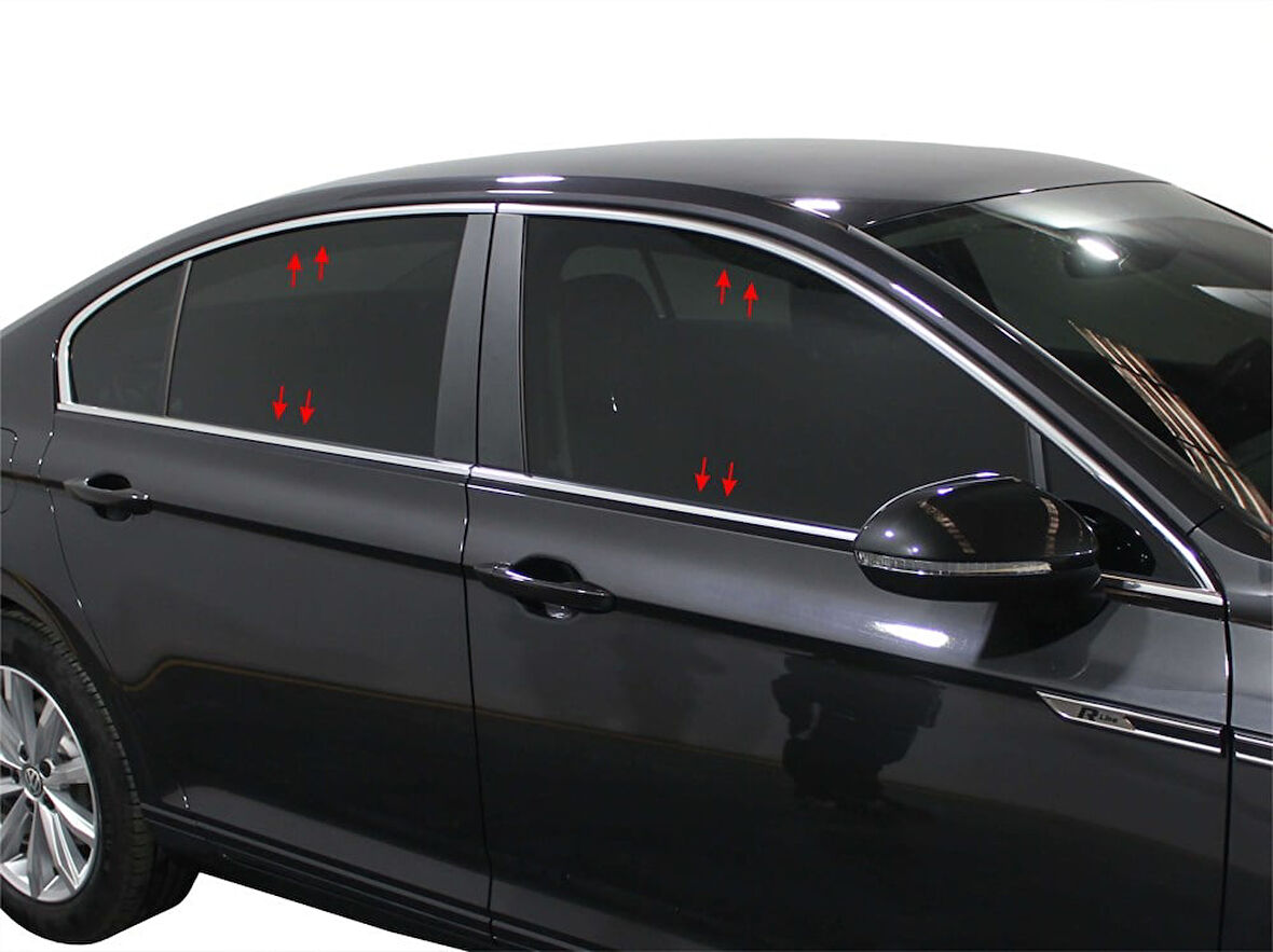 VW Passat B8.5 Cam Çerçevesi 8 Prç Krom 2019 ve Sonrası