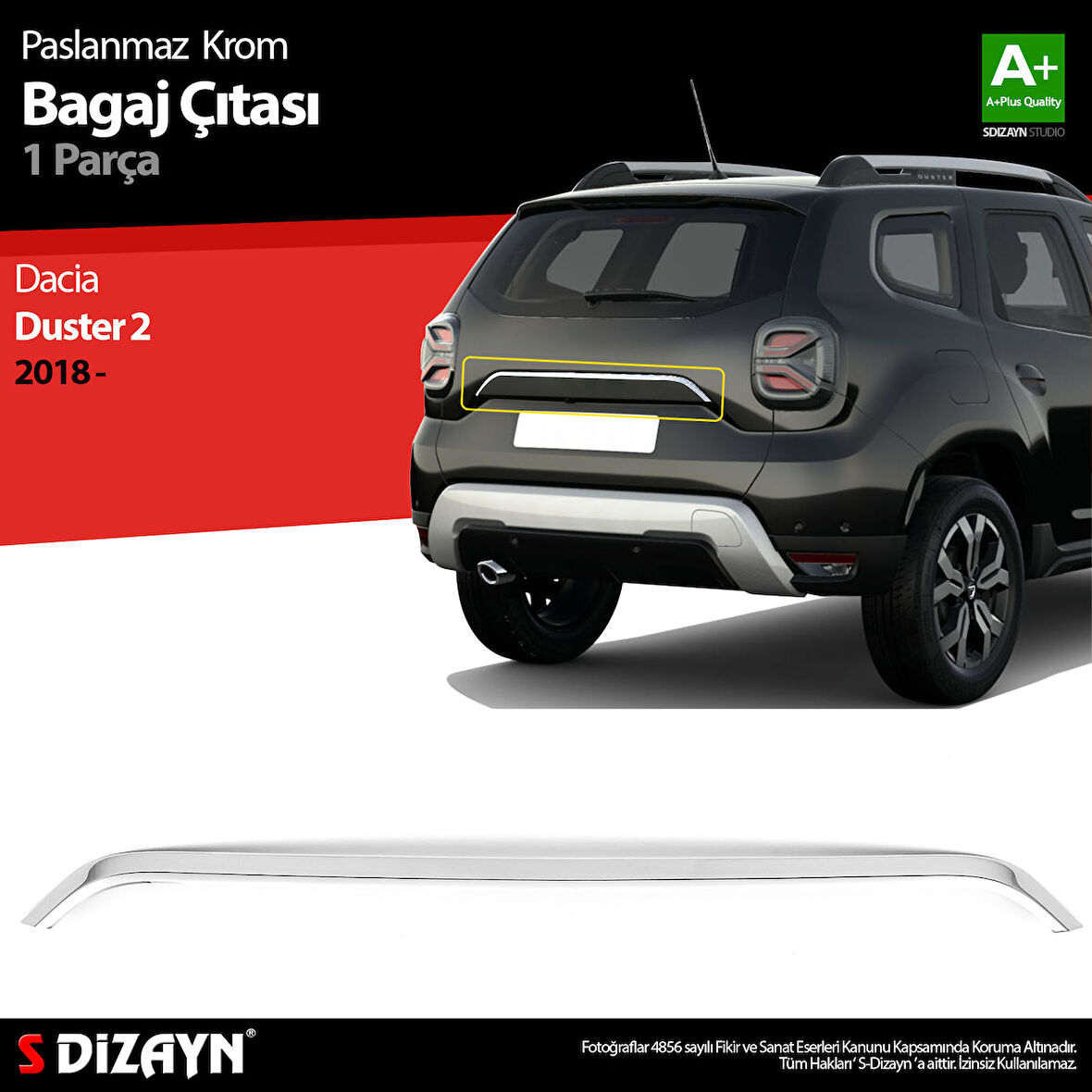 S-Dizayn Dacia Duster Krom Bagaj Çıtası 2018-2024