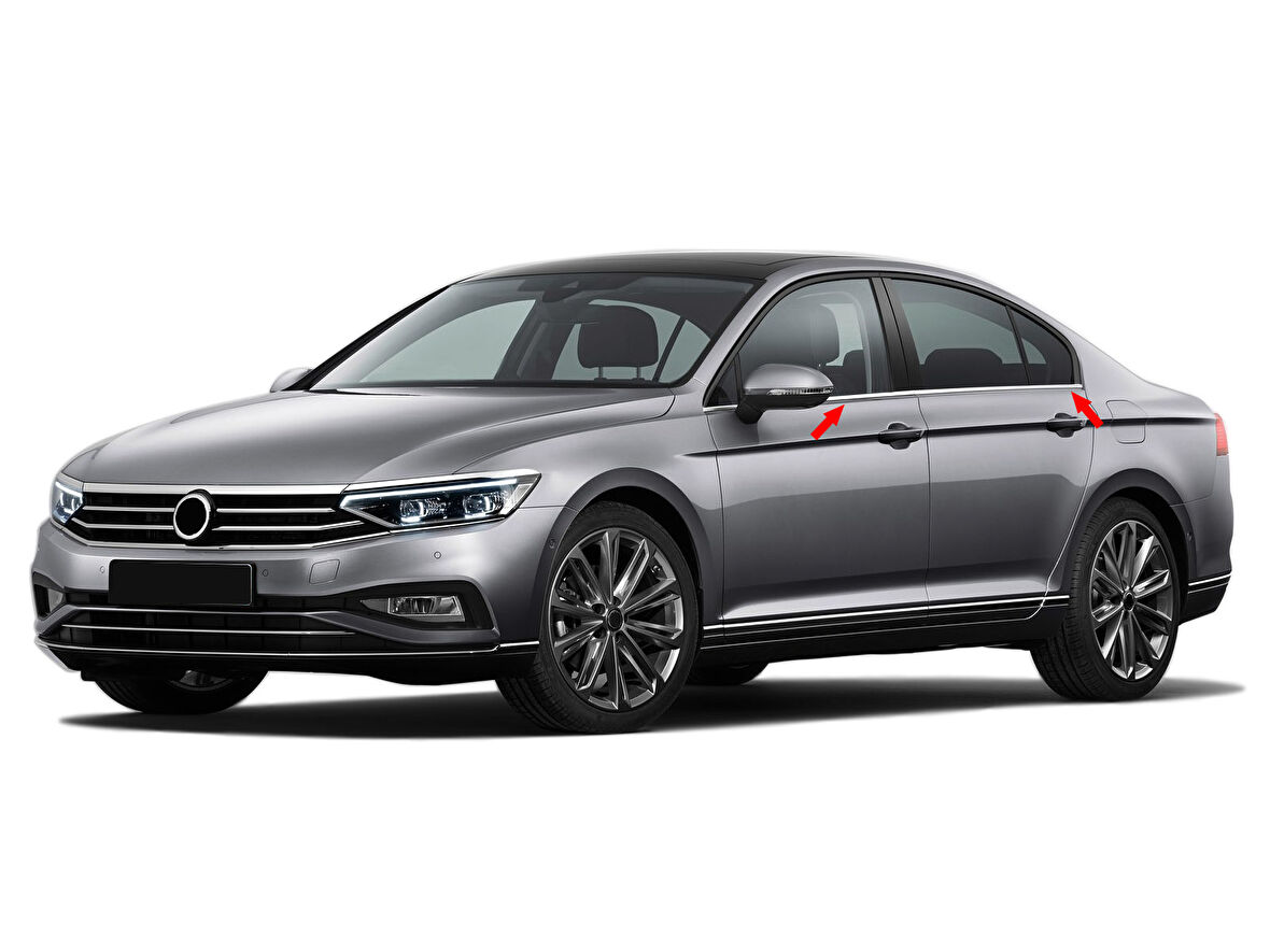 S-Dizayn VW Passat B8.5 Krom Cam Çıtası 4 Parça 2019-2023