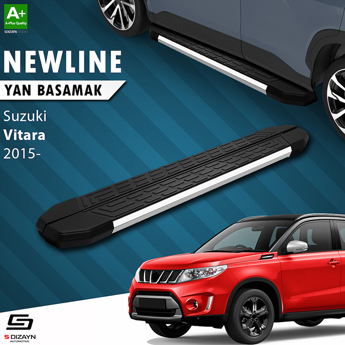 S-Dizayn Suzuki Vitara 4 NewLine Krom Yan Basamak 163 Cm 2015 Üzeri A+ Kalite