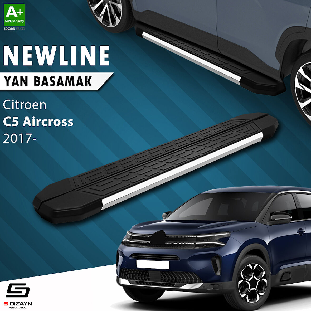 S-Dizayn Citroen C5 Aircross NewLine Krom Yan Basamak 193 Cm 2017 Üzeri A+ Kalite