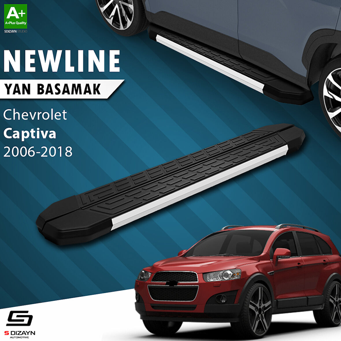 S-Dizayn Chevrolet Captiva NewLine Aluminyum Yan Basamak 183 Cm 2006-2018 A+ Kalite