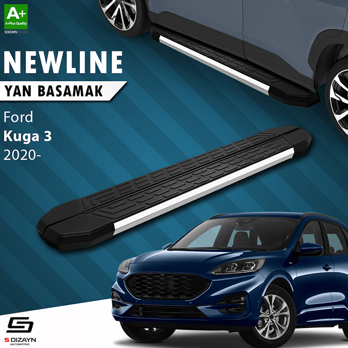 S-Dizayn Ford Kuga 3 NewLine Krom Yan Basamak 183 Cm 2020 Üzeri A+ Kalite