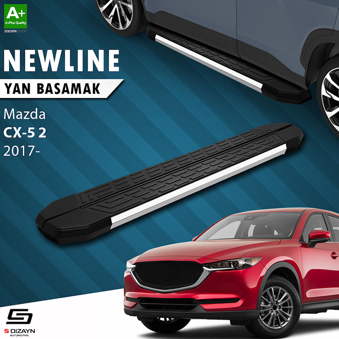 S-Dizayn Mazda CX-5 2 NewLine Krom Yan Basamak 183 Cm 2017 Üzeri A+ Kalite