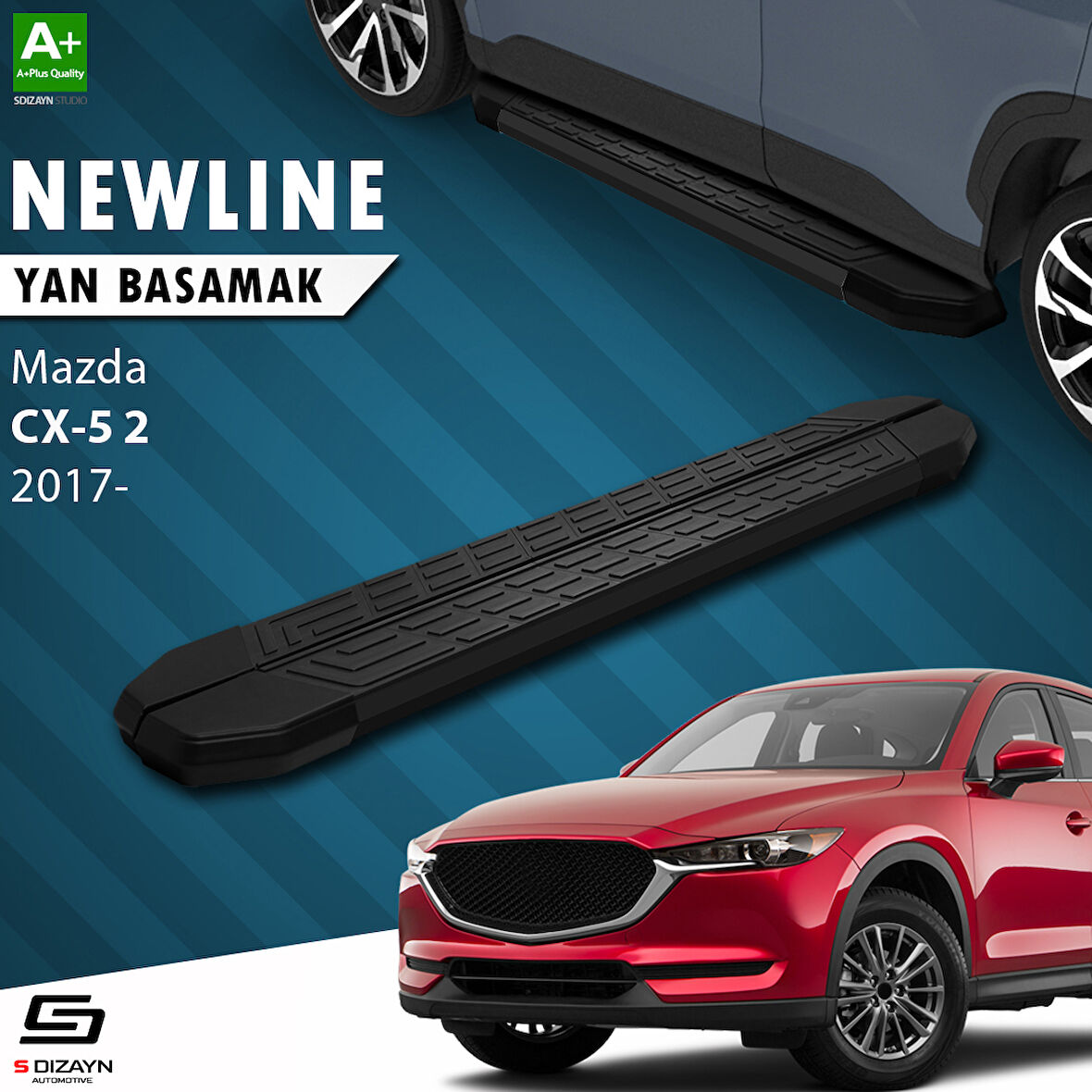 S-Dizayn Mazda CX-5 2 NewLine Siyah Yan Basamak 183 Cm 2017 Üzeri A+ Kalite