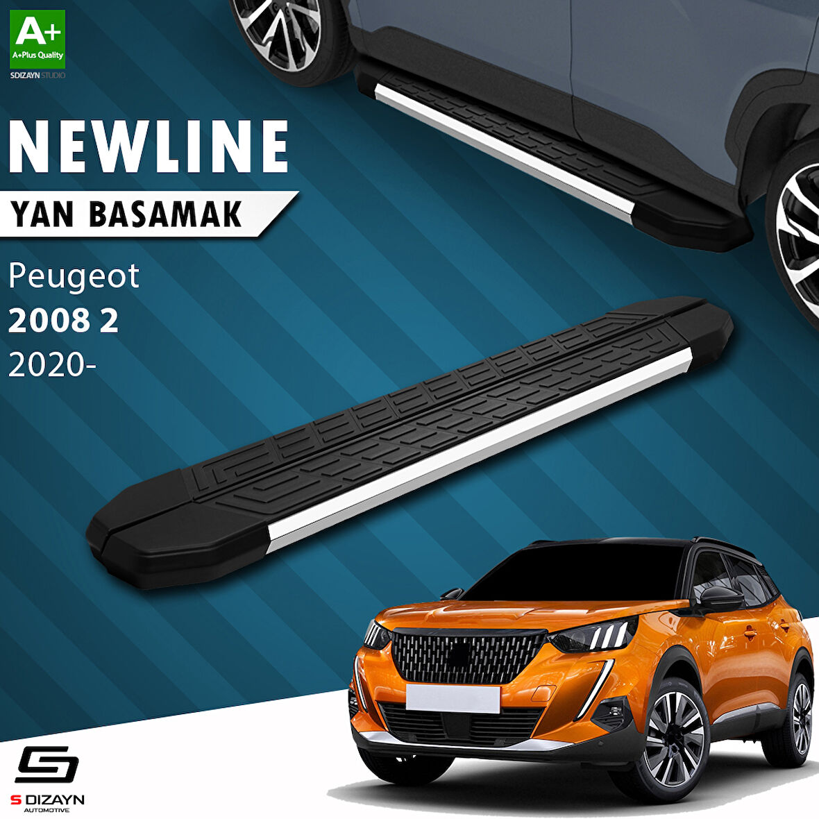 S-Dizayn Peugeot 2008 2 NewLine Krom Yan Basamak 183 Cm 2020 Üzeri A+ Kalite
