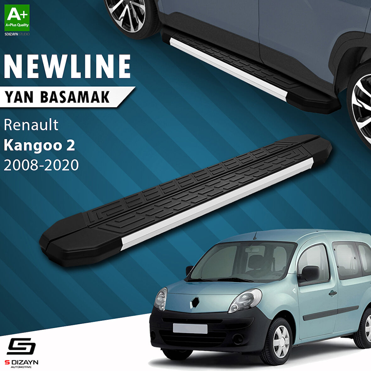 S-Dizayn Renault Kangoo 2 NewLine Aluminyum Yan Basamak 193 Cm 2008-2020 A+ Kalite