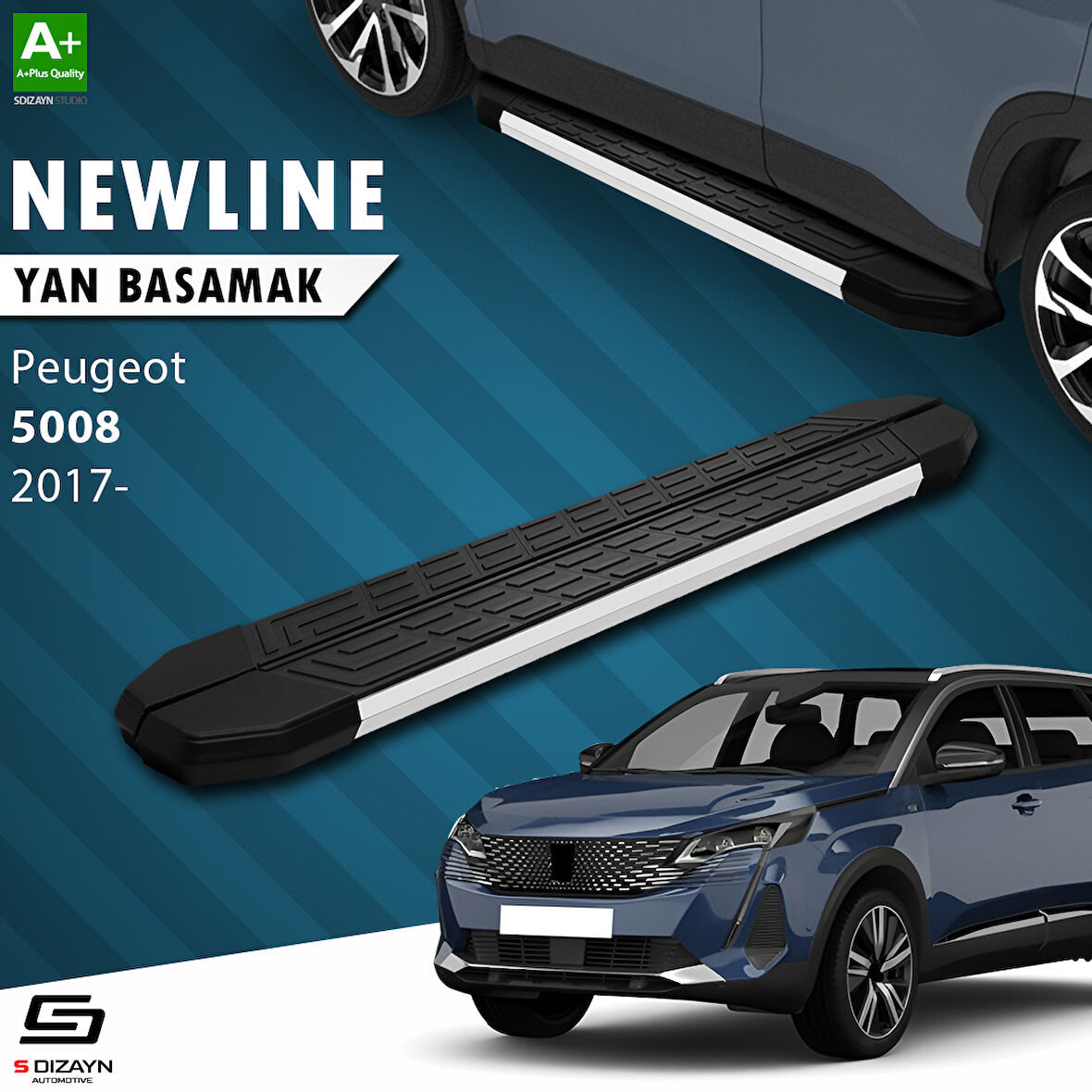 S-Dizayn Peugeot 5008 2 NewLine Aluminyum Yan Basamak 203 Cm 2017-2023 A+ Kalite