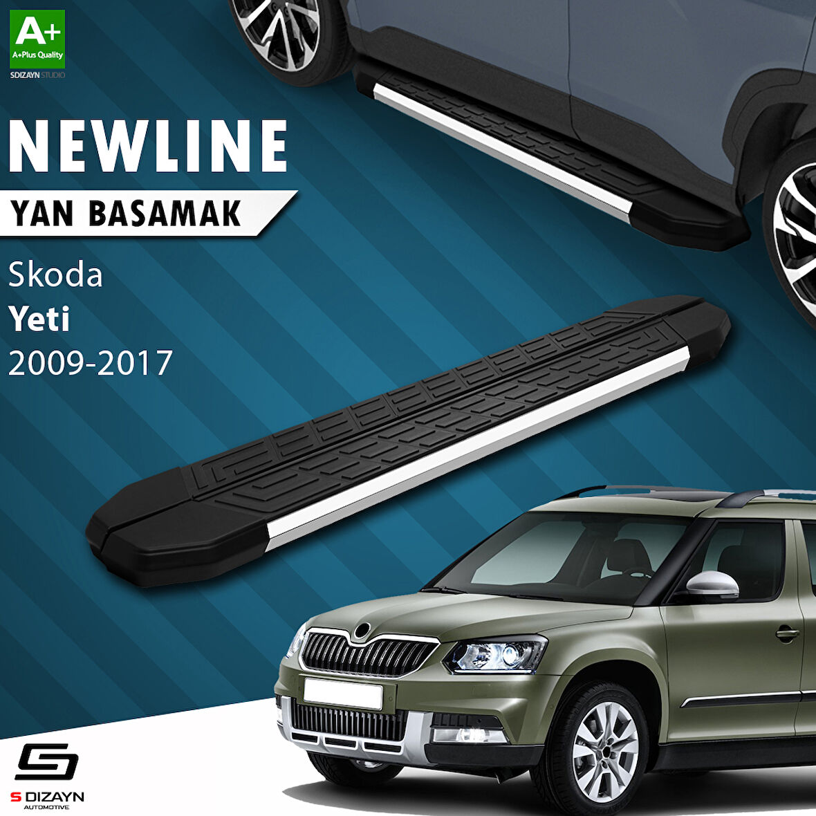 S-Dizayn Skoda Yeti NewLine Krom Yan Basamak 173 Cm 2009-2017 A+ Kalite