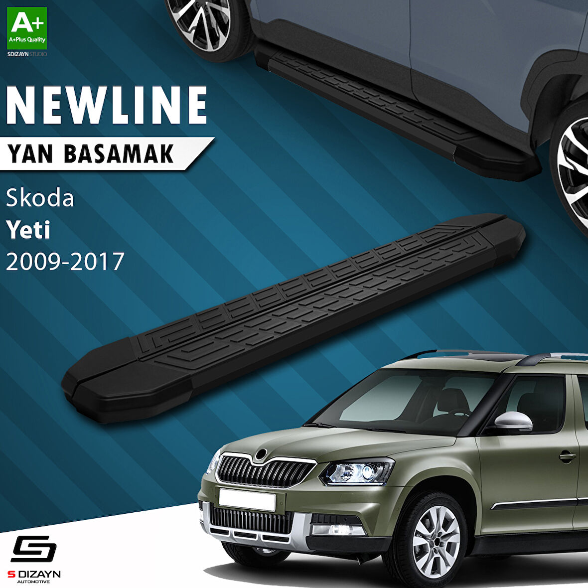 S-Dizayn Skoda Yeti NewLine Siyah Yan Basamak 173 Cm 2009-2017 A+ Kalite