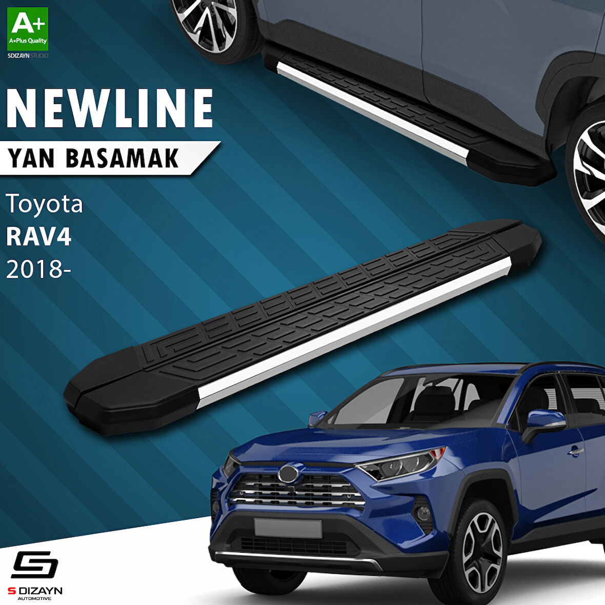 S-Dizayn Toyota RAV 4 5 NewLine Krom Yan Basamak 173 Cm 2018 Üzeri A+ Kalite