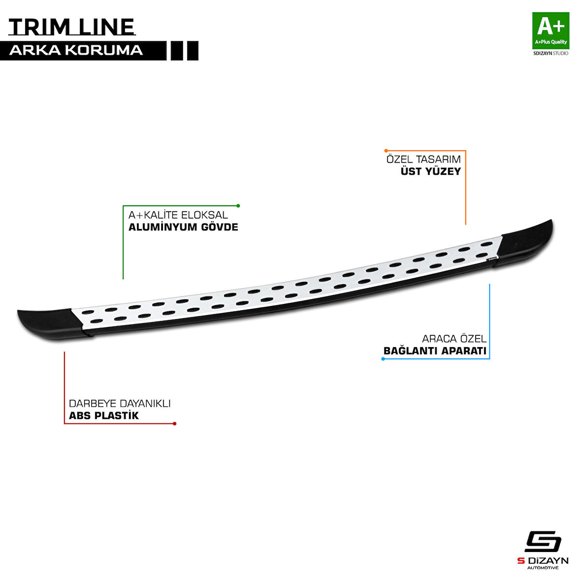 S-Dizayn Ford Connect TrimLine Gri Arka Koruma 2002-2008