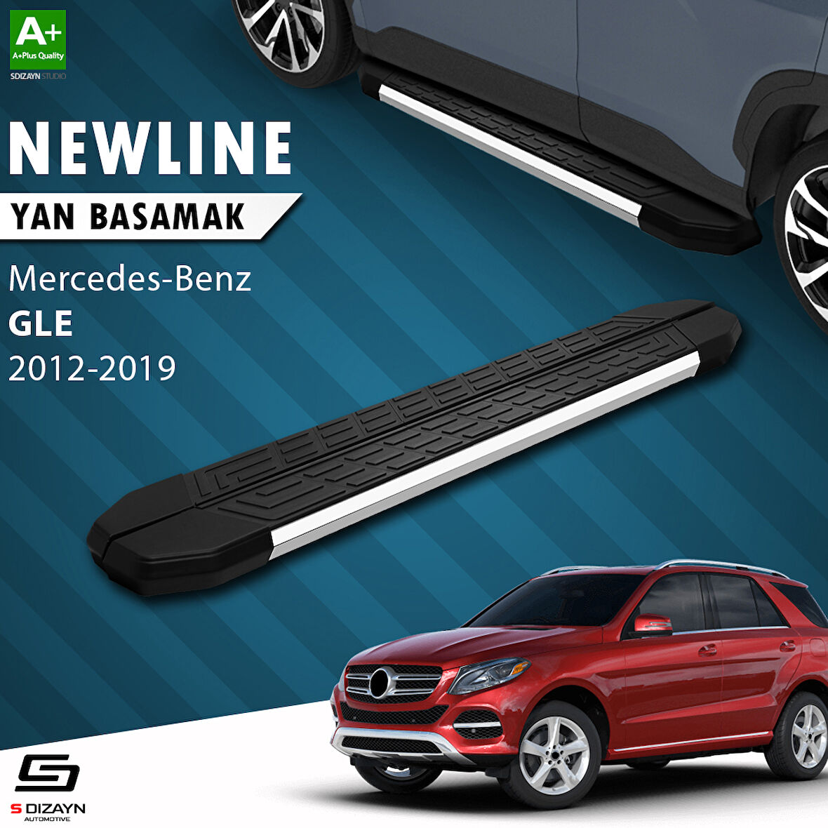S-Dizayn GLE W166 NewLine Krom Yan Basamak 193 Cm 2012-2019 A+ Kalite