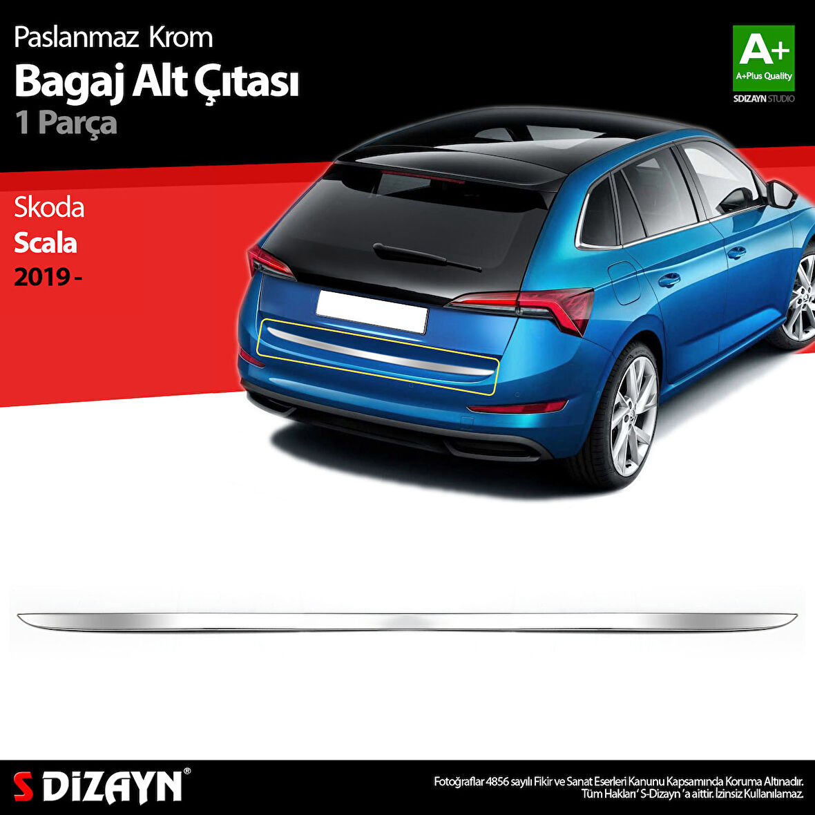 S-Dizayn Skoda Scala Krom Bagaj Alt Çıtası 2019-2023