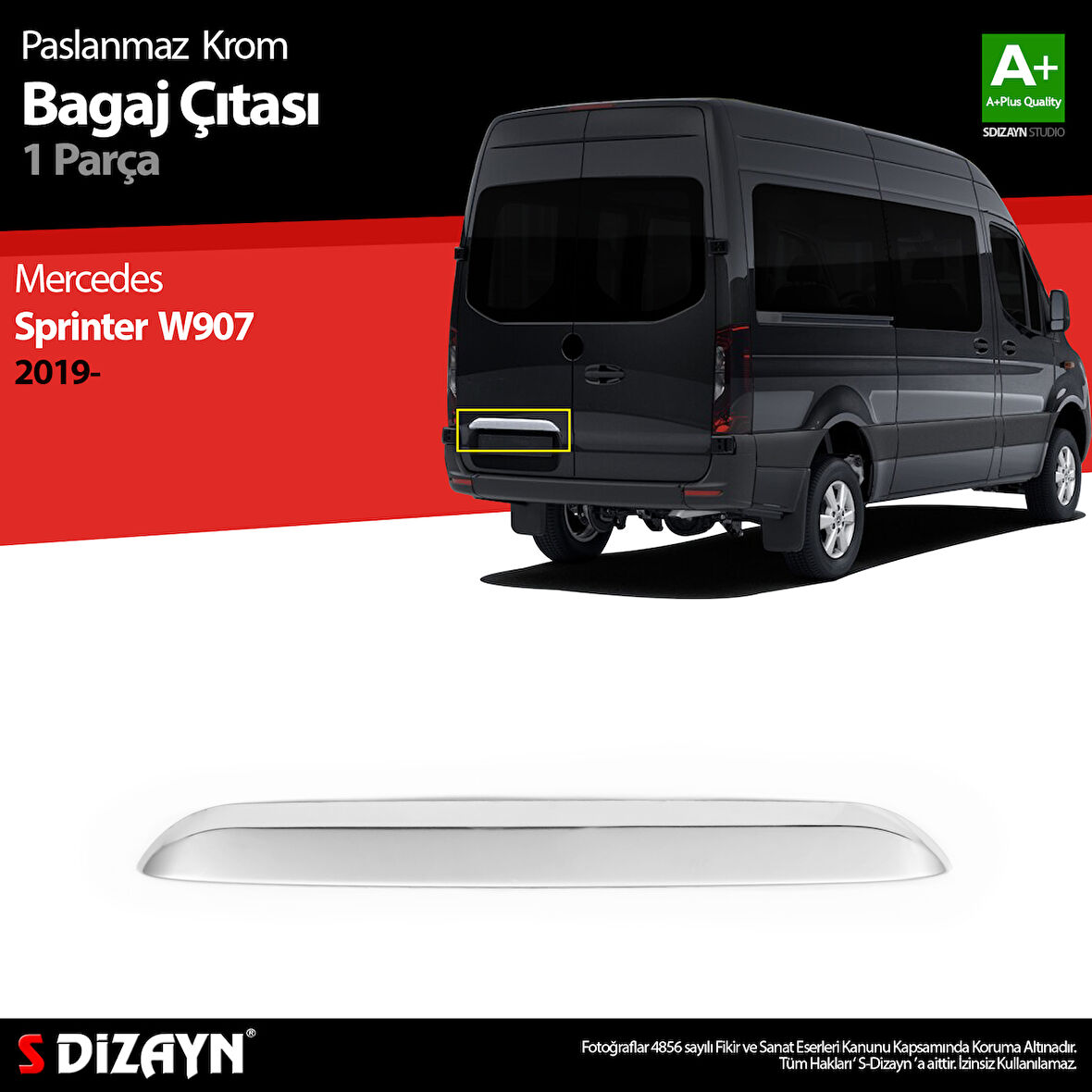 S-Dizayn Mercedes Sprinter W907 Krom Bagaj Çıtası 2018 Üzeri