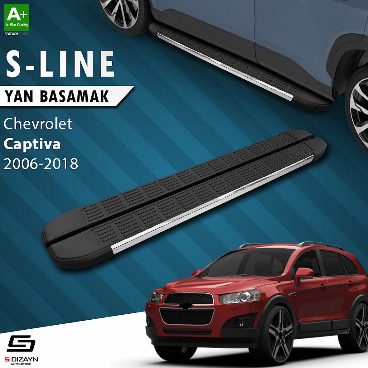 S-Dizayn Chevrolet Captiva S-Line Krom Yan Basamak 183 Cm 2006-2018 A+ Kalite