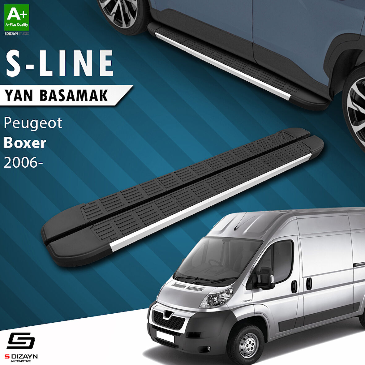 S-Dizayn Peugeot Boxer 3 Kısa Şase S-Line Aluminyum Yan Basamak 203 Cm 2006 Üzeri A+ Kalite